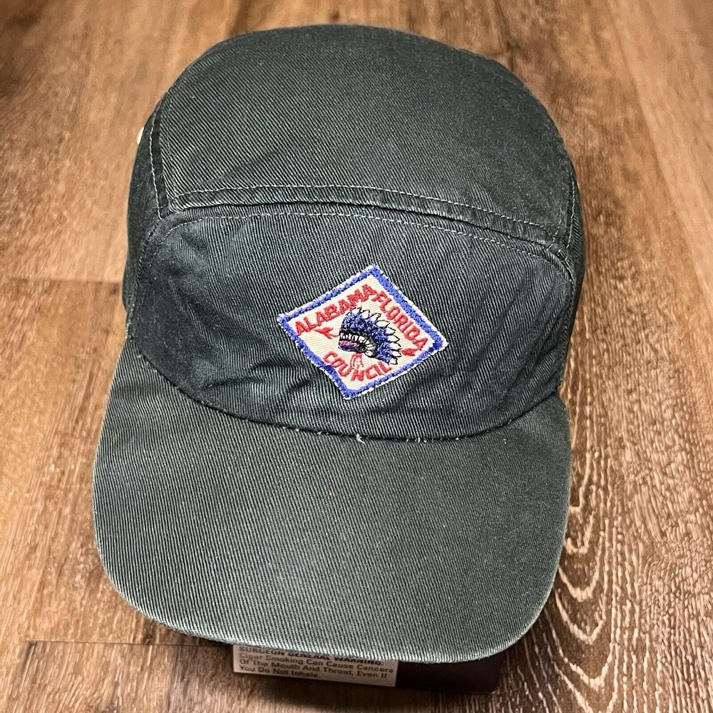 Vintage Boy Scouts America Hat Green Florida Georgia Council Indian Native Chief